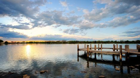 Visiting Oak Lake as the sun sets