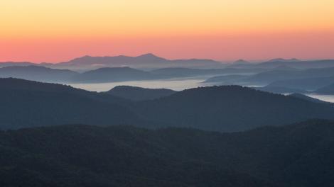 Mountain sunset on the Blue Ridge Parkway 