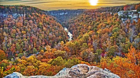 Panorama sur la vallée depuis le sommet de Lookout Mountain