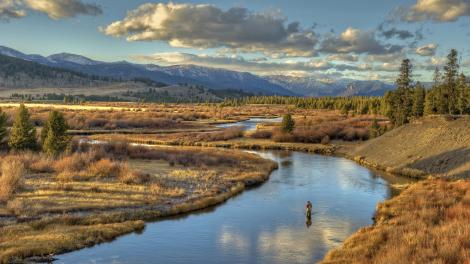 Fly-fishing with mountain views on the south fork of the Madison River