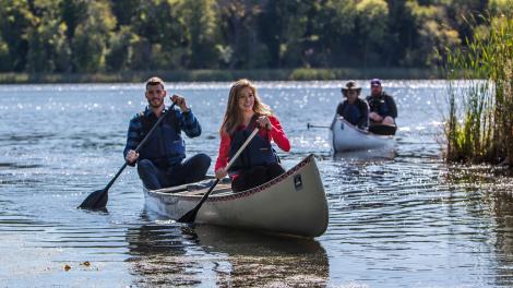 Canoeing on Westwood Lake at Westwood Hills Nature Center