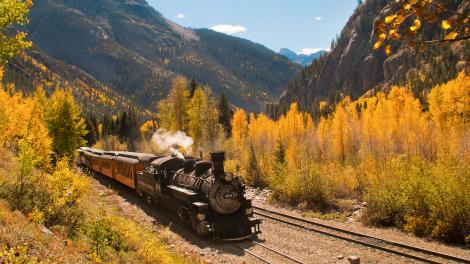 Panoramafahrt mit der Schmalspurbahn der historischen Durango & Silverton Narrow Gauge Railroad