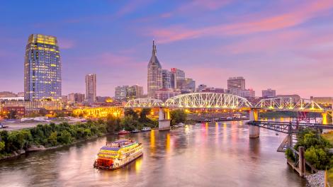 Sunset over downtown Nashville, Tennessee