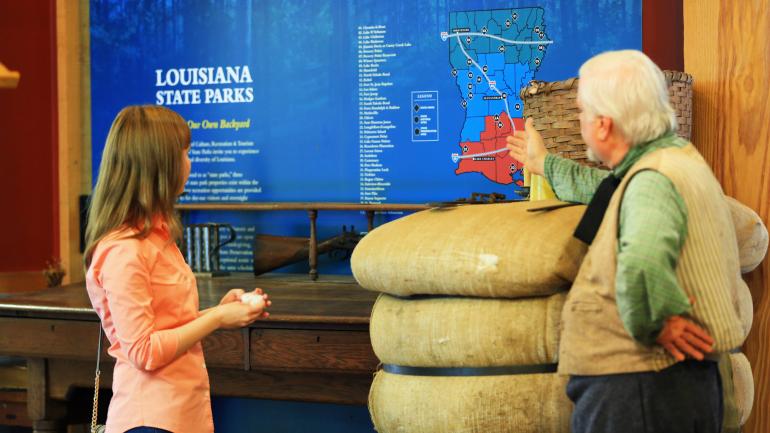 Tour of the Visitor Center at Forts Randolph and Buhlow State Historic Site in Pineville, Louisiana 