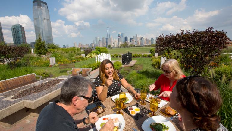 Dining al fresco at The Liberty House in Jersey City, New Jersey