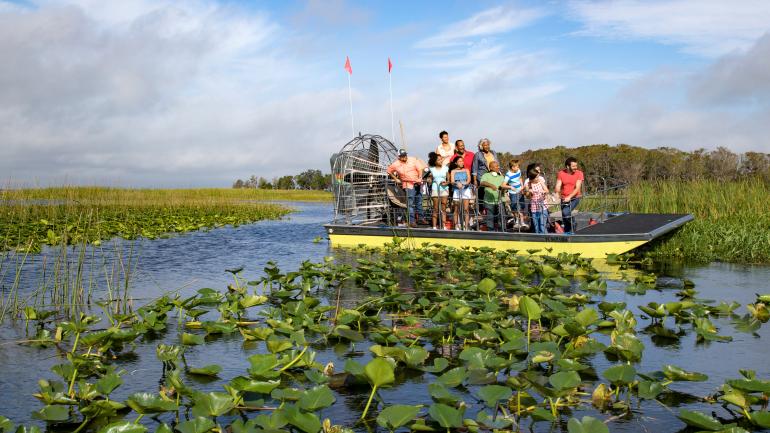A scenic airboat tour on the headwaters of the Florida Everglades