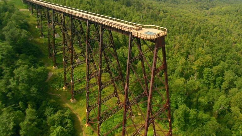 宾夕法尼亚州金祖亚桥州立公园内无与伦比的金祖亚空中步道