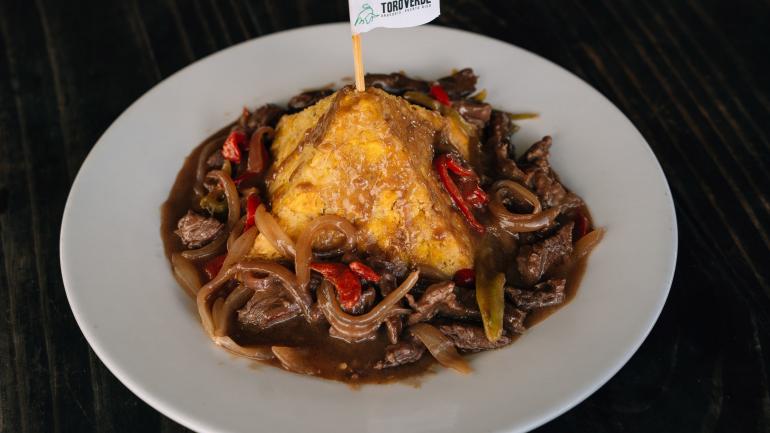 Mofongo, a Puerto Rican staple, served up in the Toro Verde Restaurant
