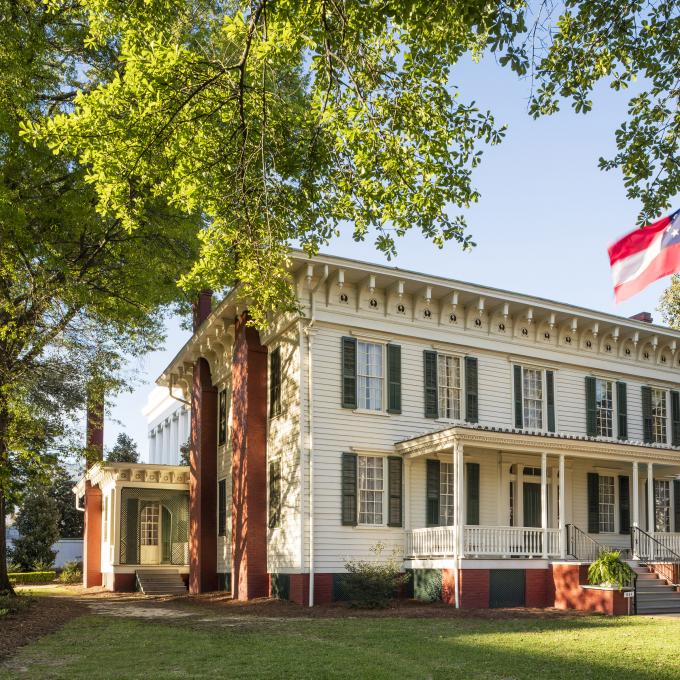 Exterior view of the Confederacy’s first White House in Montgomery, Alabama