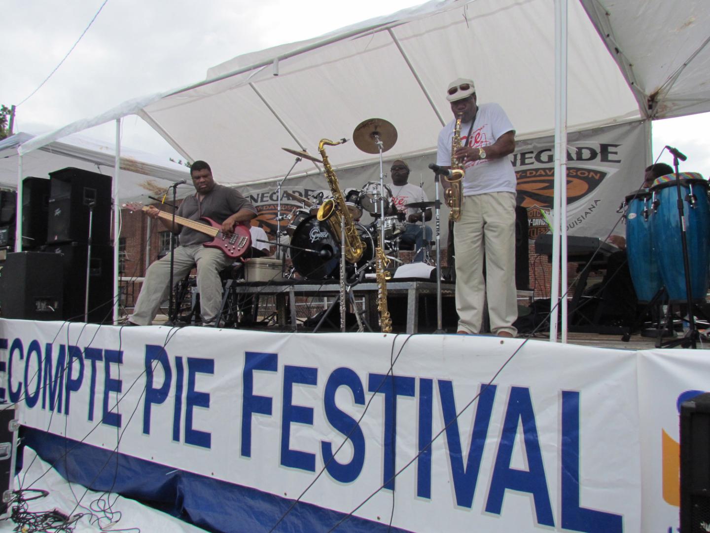 A band performs at Lecompte Pie Festival
