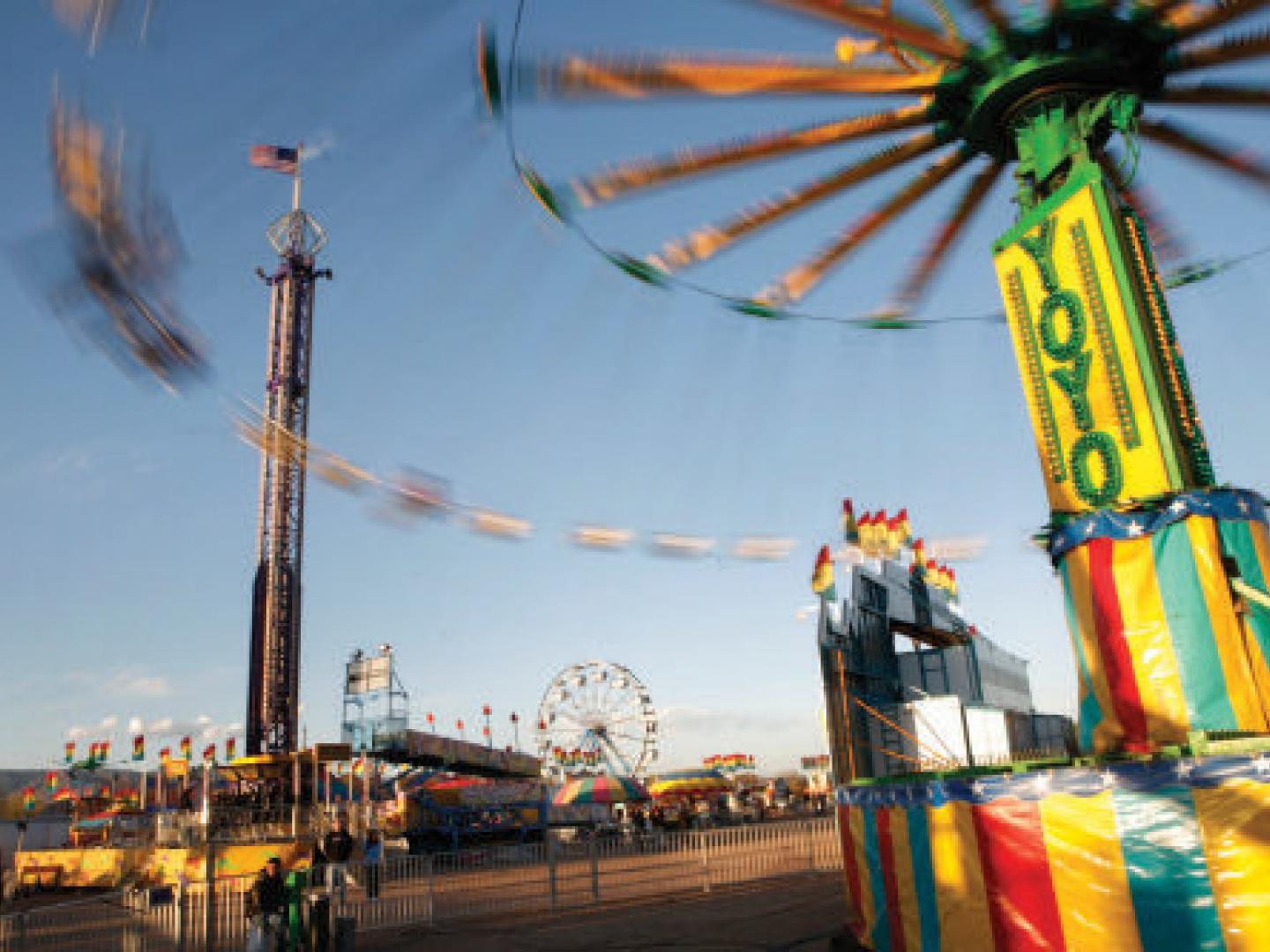 Thrilling midway rides at the Canon City Blossom Festival Carnival