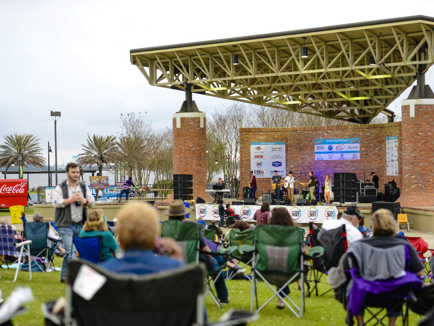 Enjoying live music in Lake Charles during Live at the Lakefront