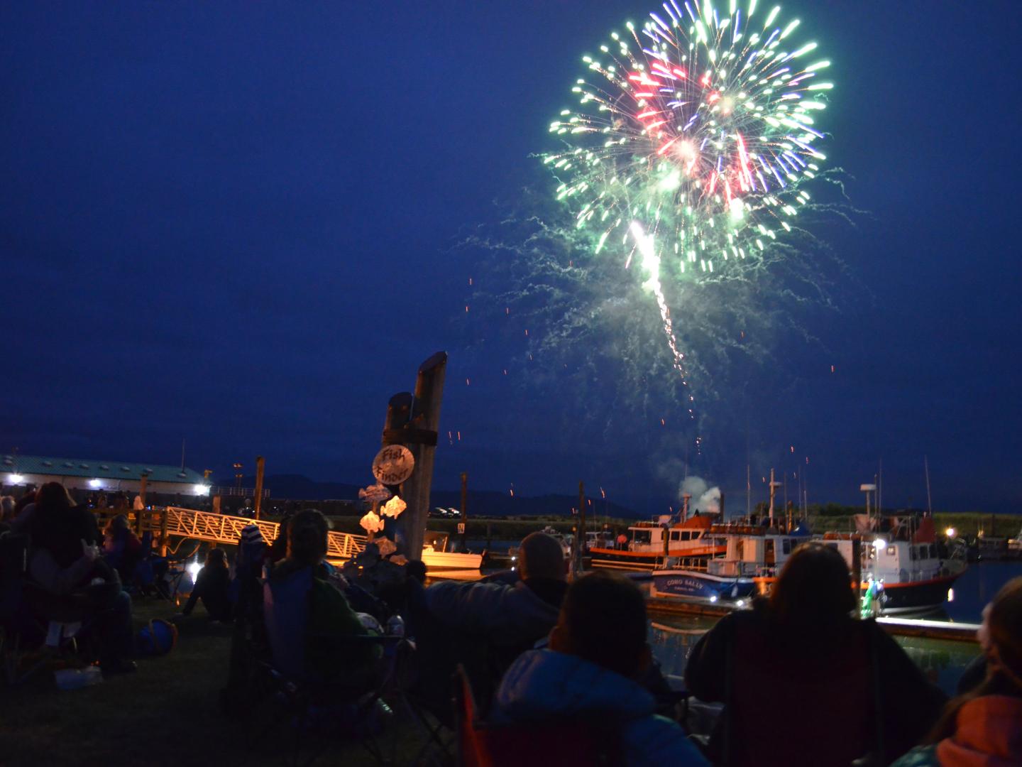 Watching 4th of July fireworks over the water in Long Beach