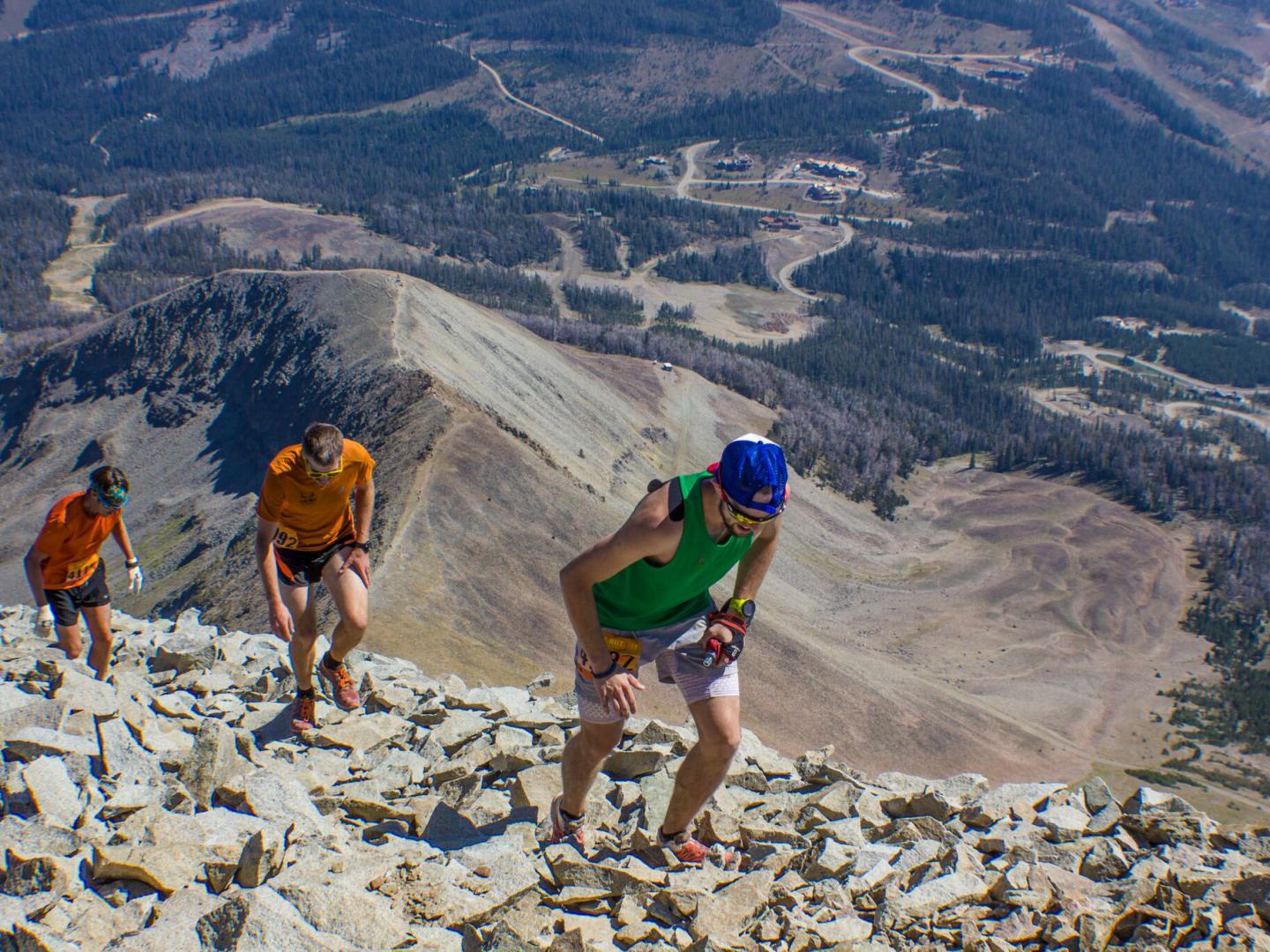 Competing in the annual Rut Run long-distance skyrunning competition in Big Sky, Montana