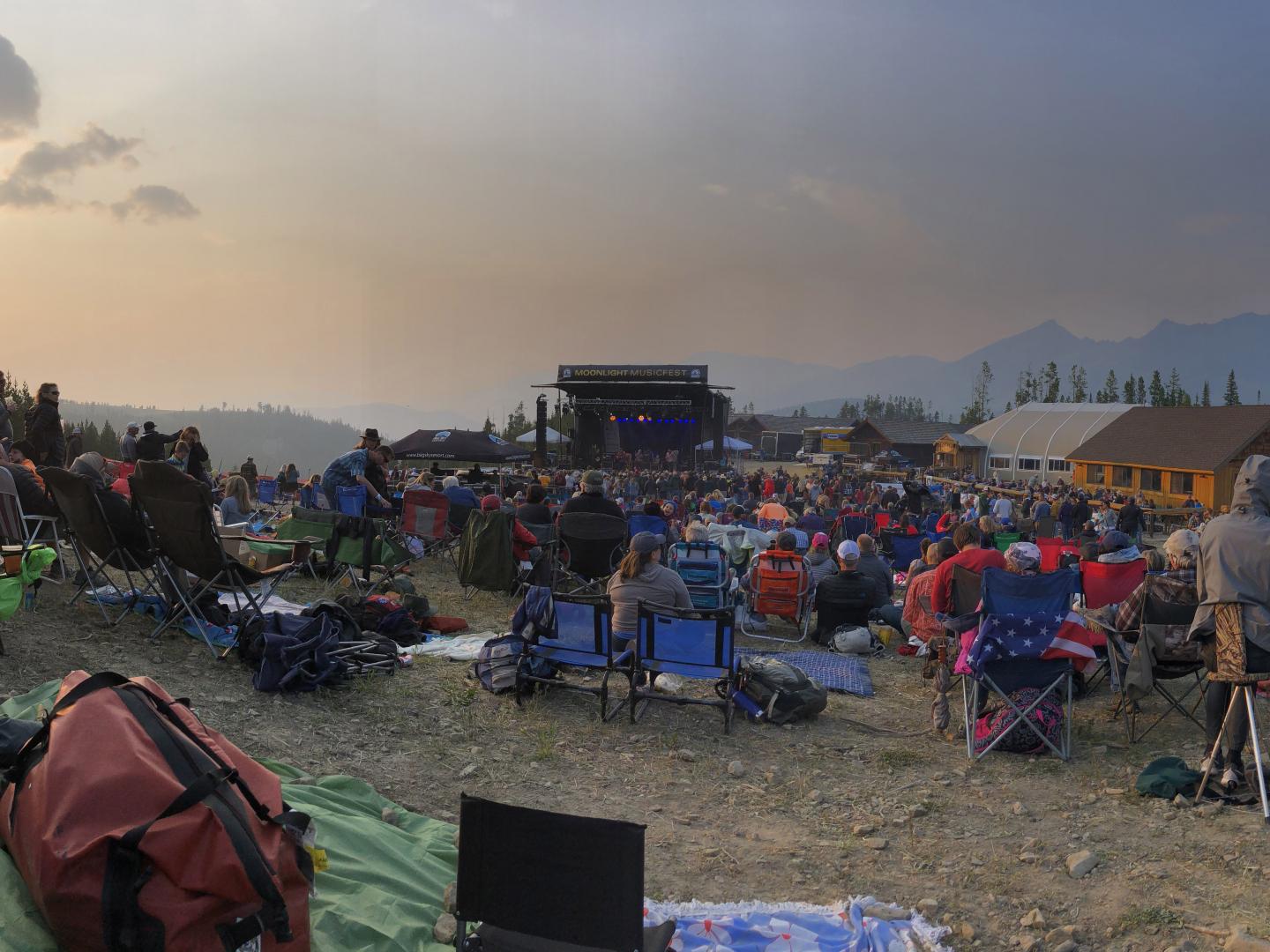 View from the crowd during the Moonlight MusicFest in Big Sky, Montana