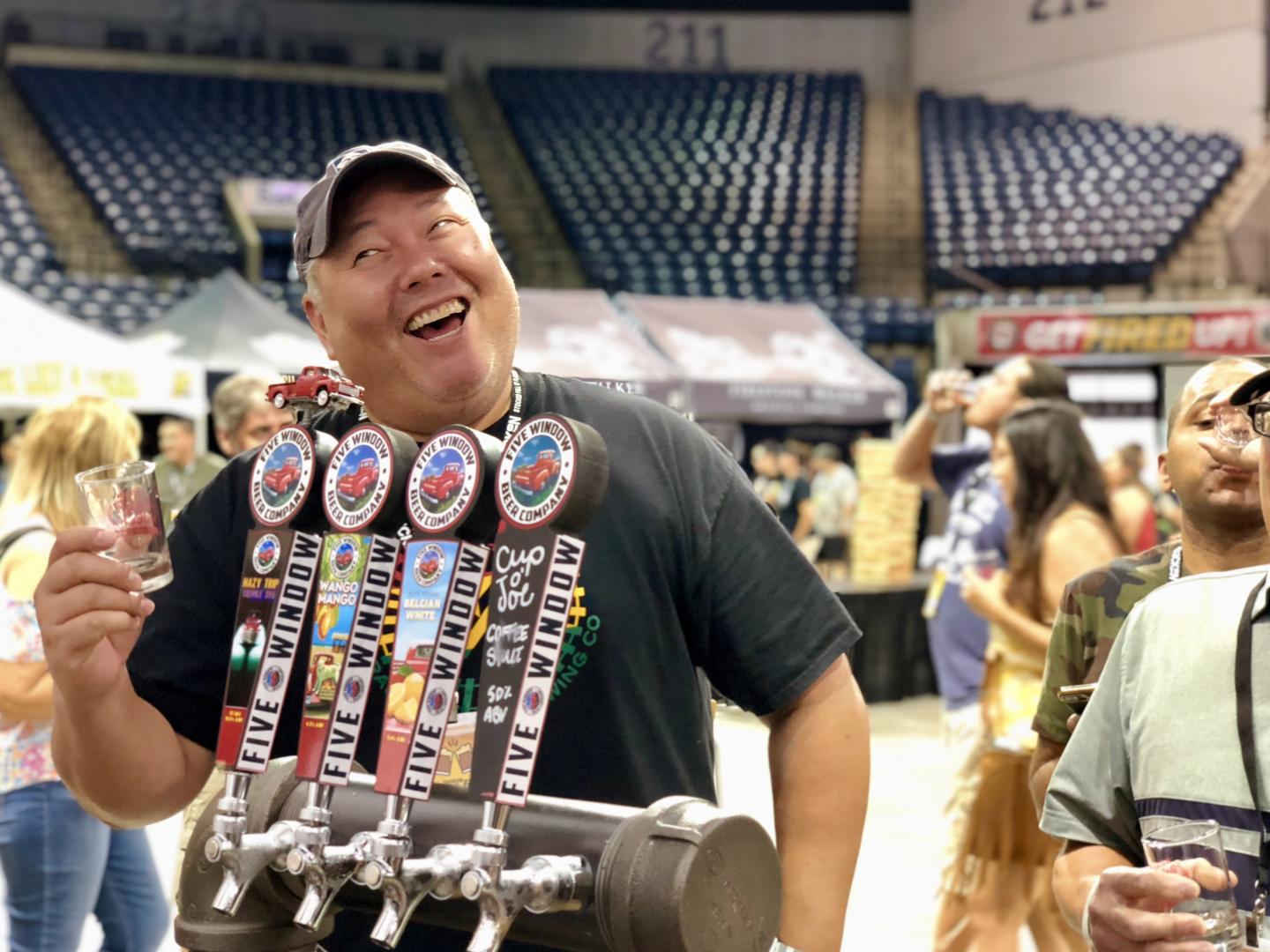 Sampling craft beers during the Stockton Brew Fest in California