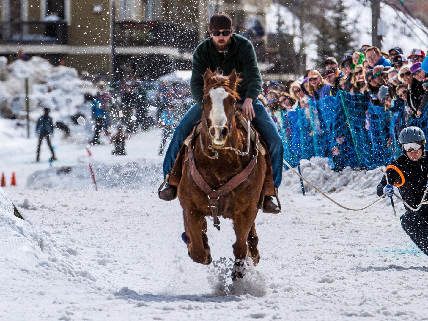 Skijoring via horse during West Yellowstone’s Skijor West Championships