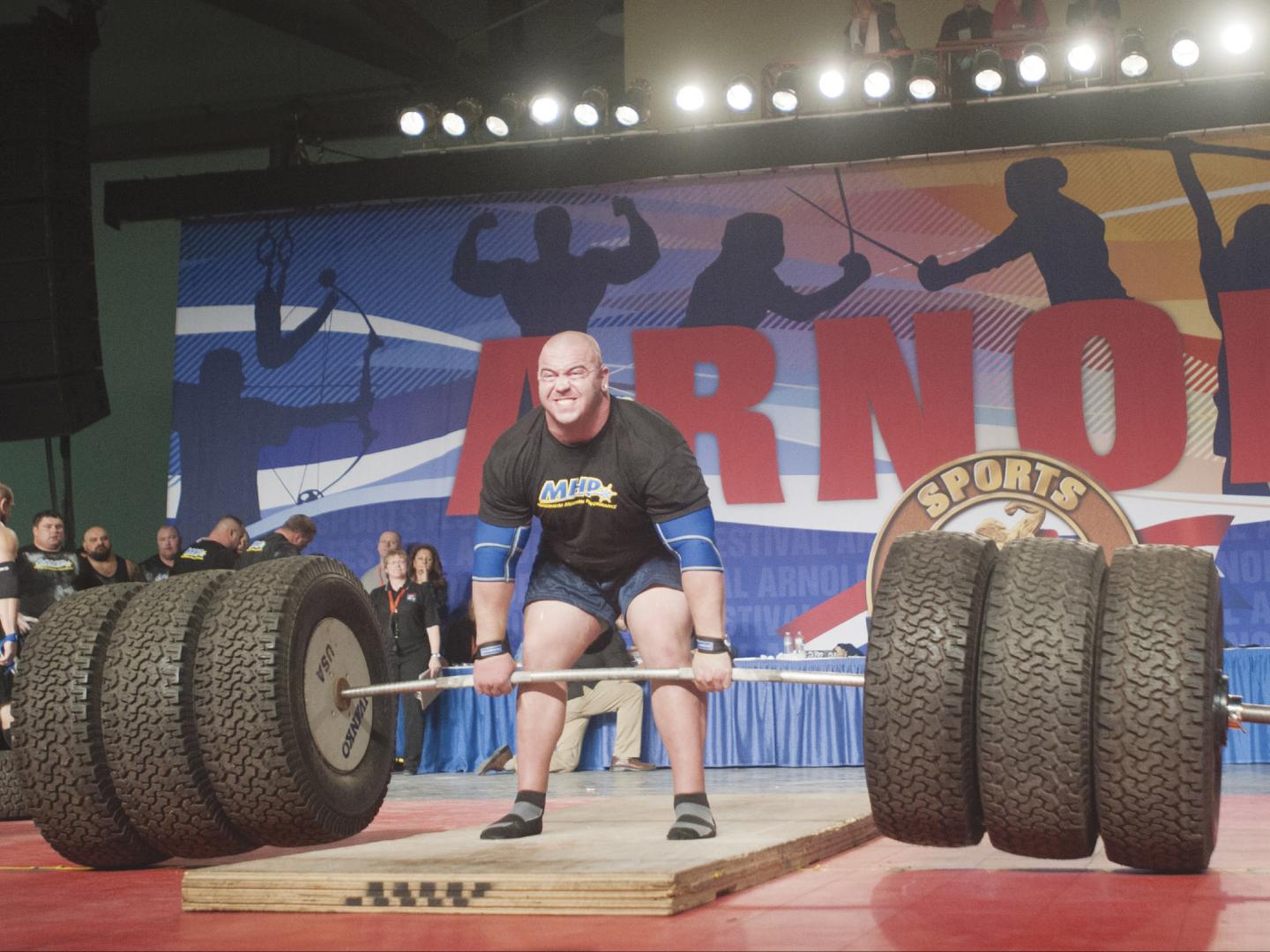 Weightlifting competition during the Arnold Sports Festival in Columbus, Ohio
