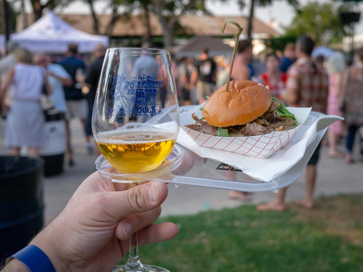 A barbecue sandwich paired with wine during the Winemakers’ Cookoff in Paso Robles, California