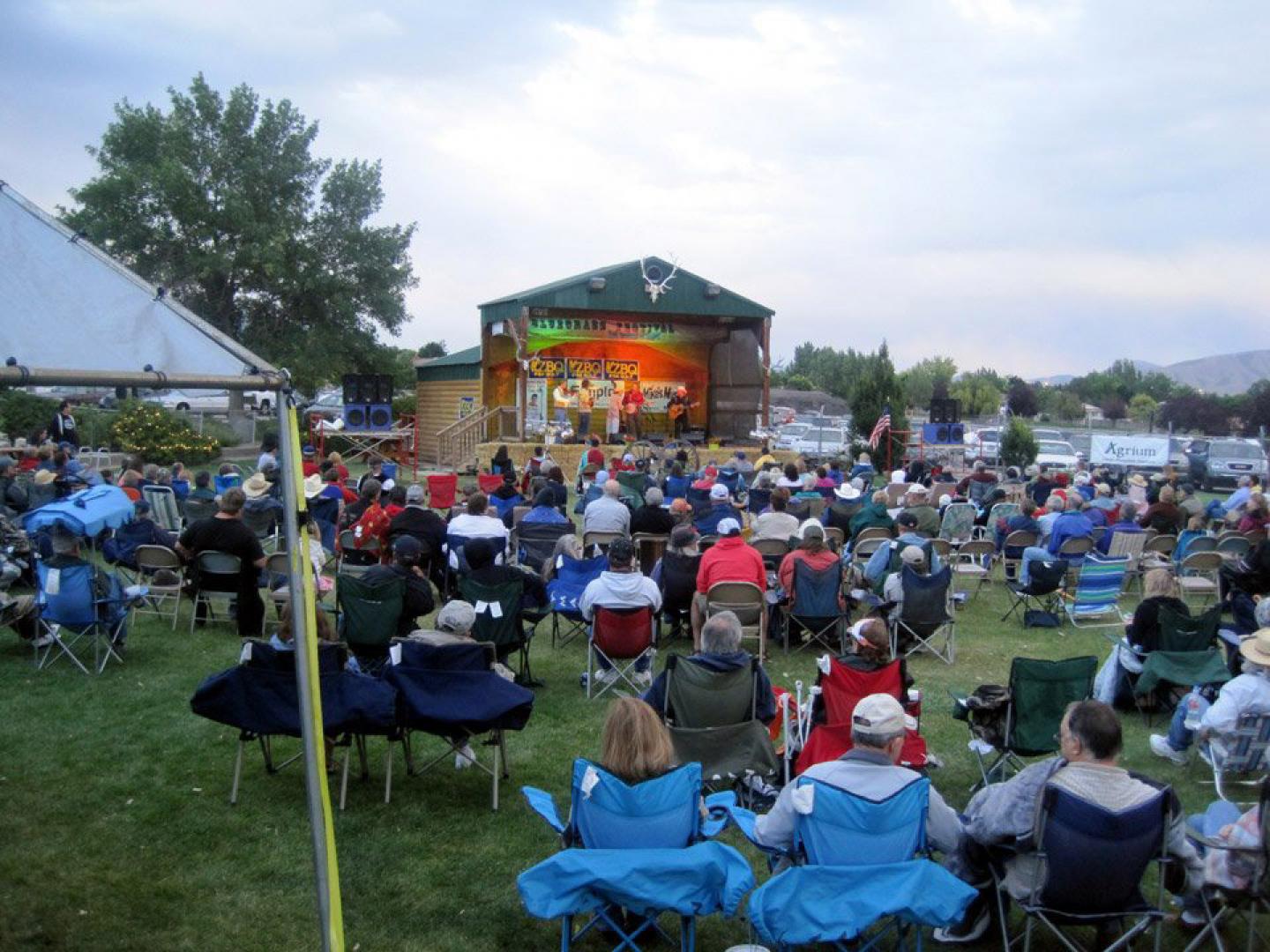Watching live music during the Bannock County Bluegrass Festival in Pocatello, Idaho