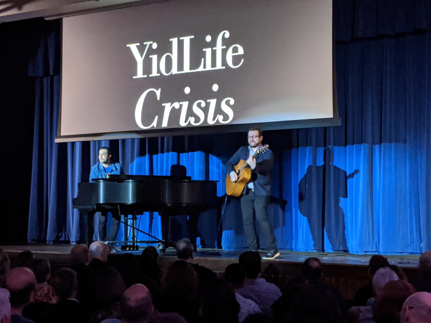 A comedian performing at the Twin Cities Jewish Humor Festival in Minnesota