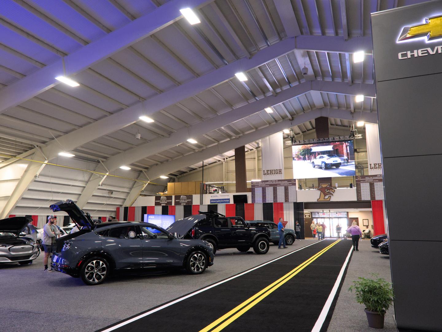 Cars on display at the Lehigh Valley Auto Show at Stabler Arena in Bethlehem, Pennsylvania