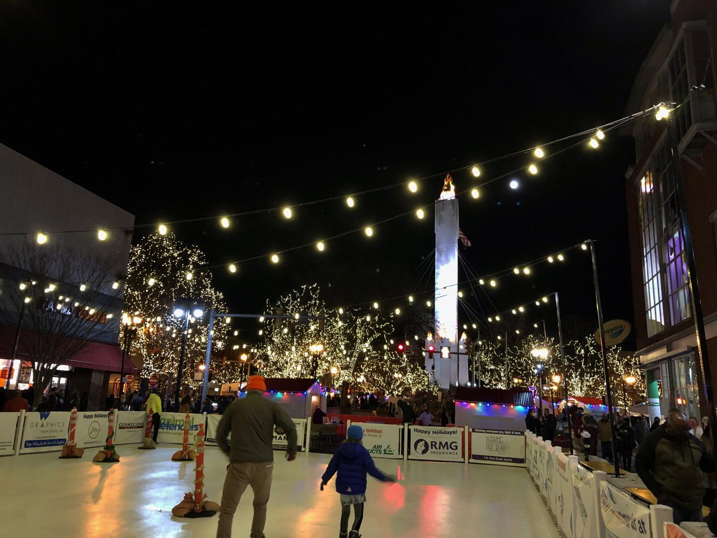 Ice skating at the Easton Winter Village in Pennsylvania