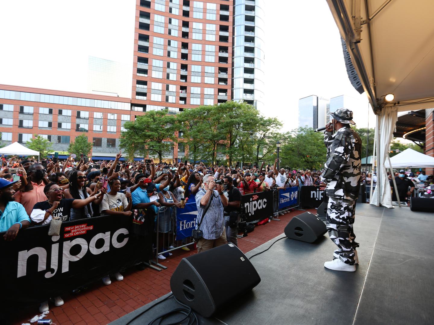 A crowd enjoying the event NJPAC Sounds of the City in Newark, New Jersey