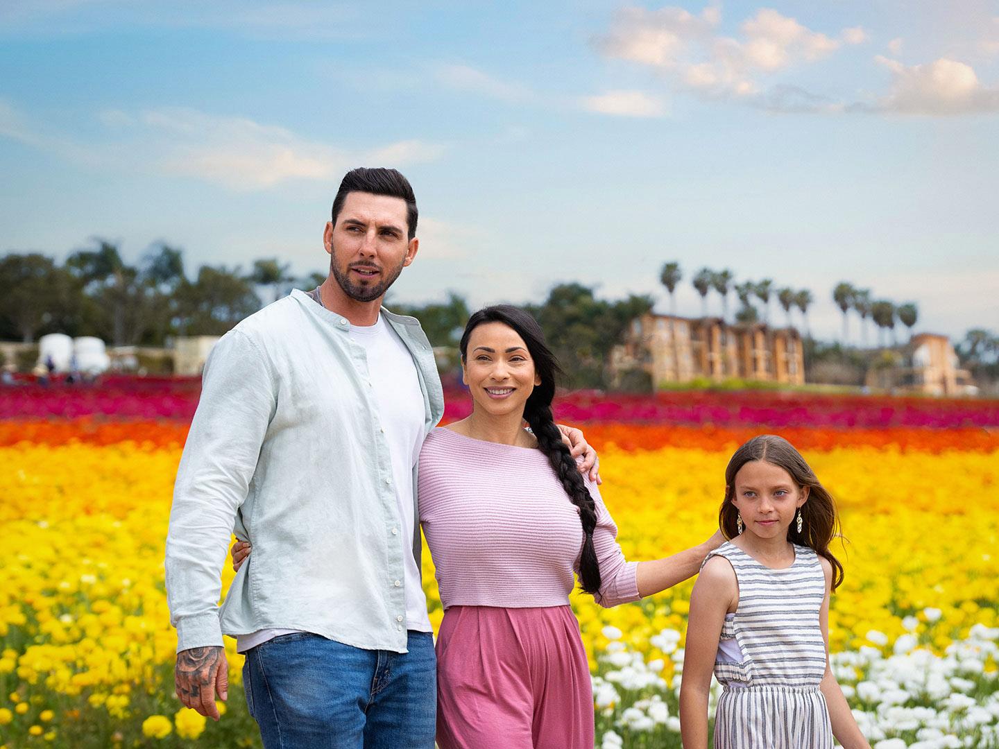 Enjoying spring colors at The Flower Fields at Carlsbad Ranch in Carlsbad, California