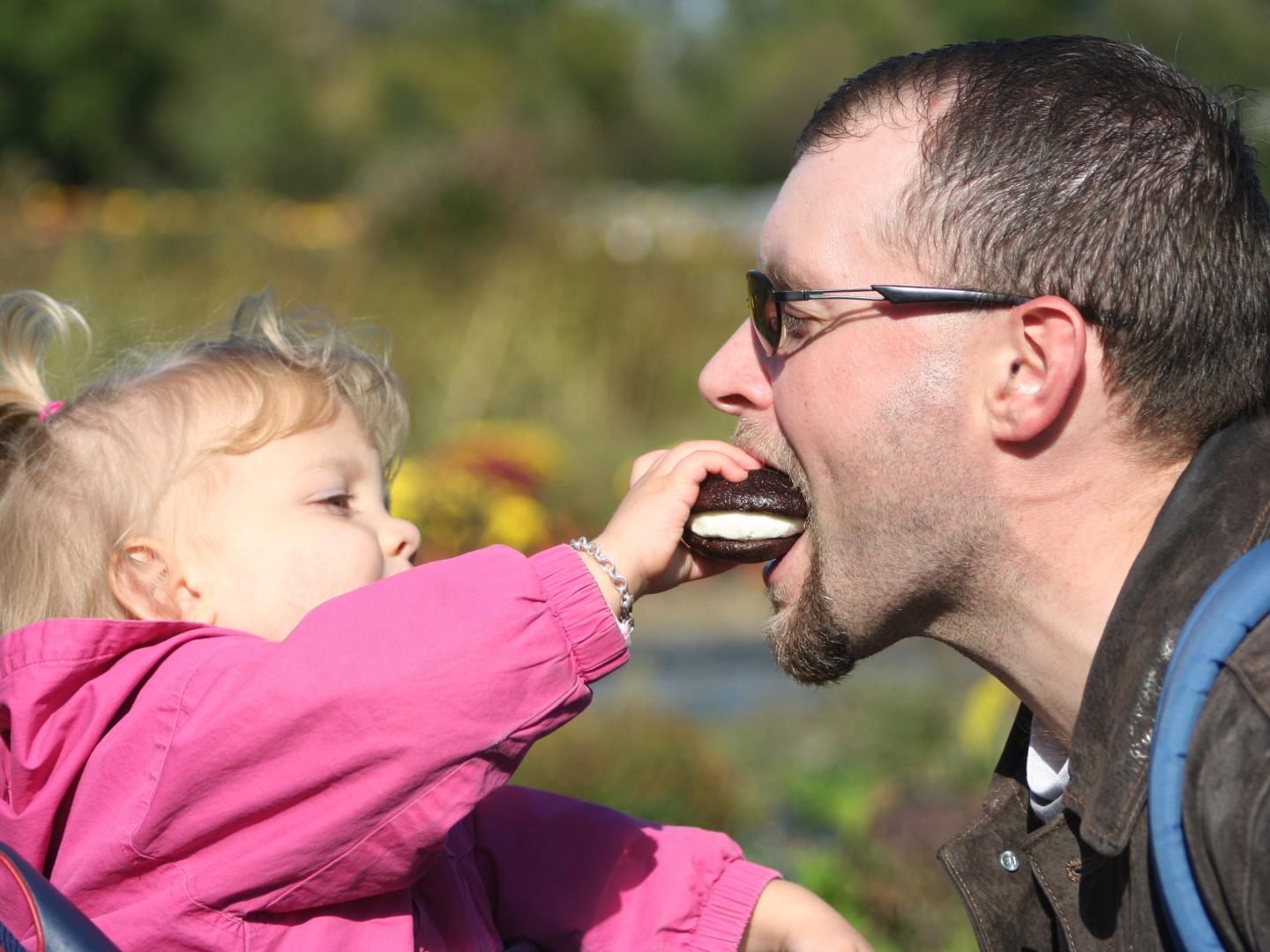 Sharing a sweet treat at the Whoopie Pie Festival at Hershey Farm Resort