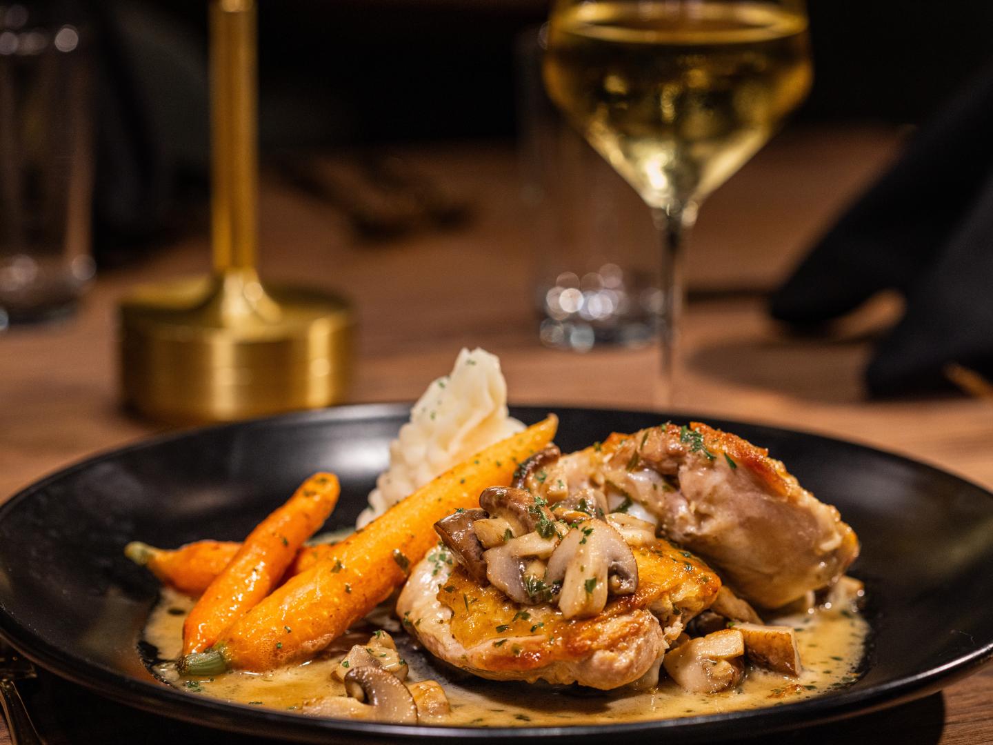 A gourmet meal at The Coat Room in Saratoga Springs, New York