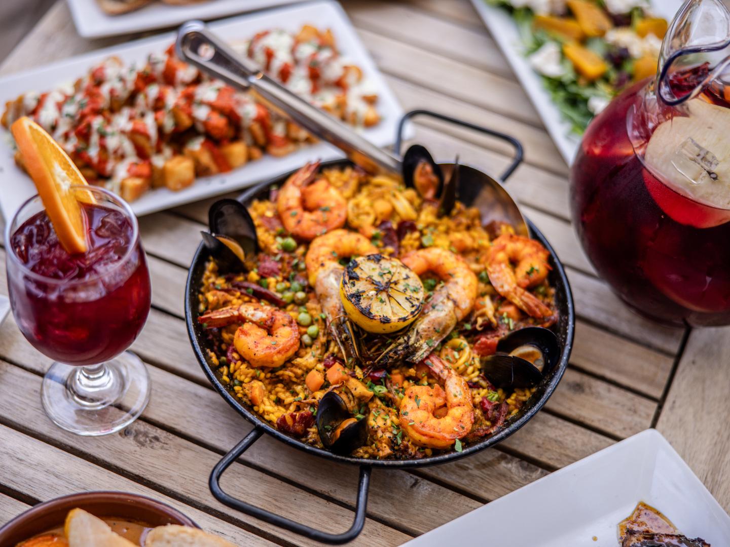 A spread of Spanish-inspired tapas at La Valencia restaurant in Covington, Louisiana
