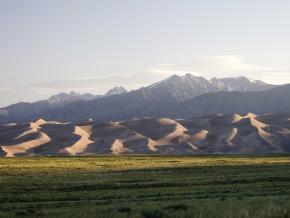 Meadows, sand dunes and mountains all make up the landscapes of Great Sand Dunes National Park in Colorado