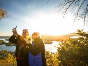 Taking a selfie overlooking the Mississippi River at Buena Vista Park in Alma Taking a selfie overlooking the Mississippi River at Buena Vista Park in Alma