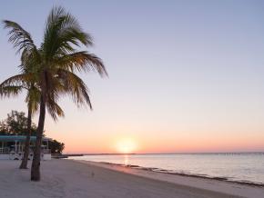 Sandy beach and calm ocean views in Key West, Florida