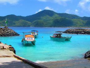 Peaceful harbor scene on Aunu'u Island