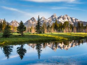 Impresionantes vistas a las montañas del Grand Teton National Park, Wyoming Impresionantes vistas a las montañas del Grand Teton National Park, Wyoming