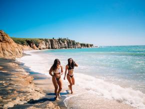 Strolling the black-sand beach on Vieques Strolling the black-sand beach on Vieques