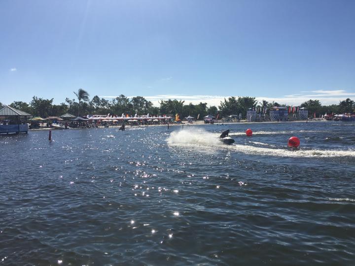 Personal watercraft racing at the Pro Watercross World Championships in Naples, Florida