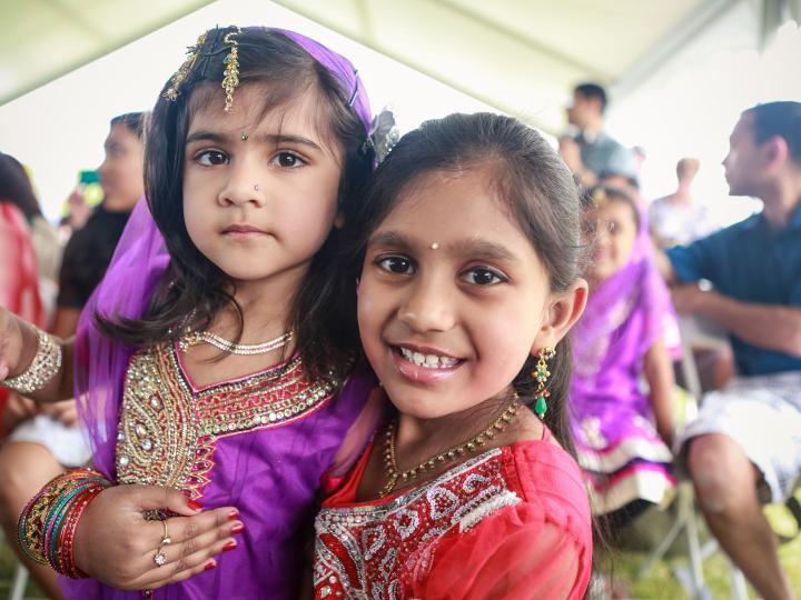 Children attending the Gilbert Global Village Festival in traditional dress