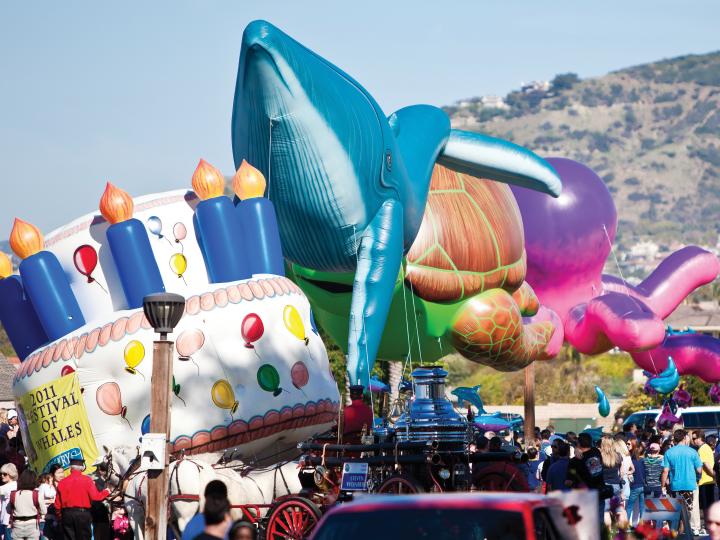 The Festival of the Whales parade in Dana Point, California