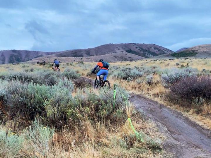 Mountain biking during the Pocatello Fall Ultra in Idaho
