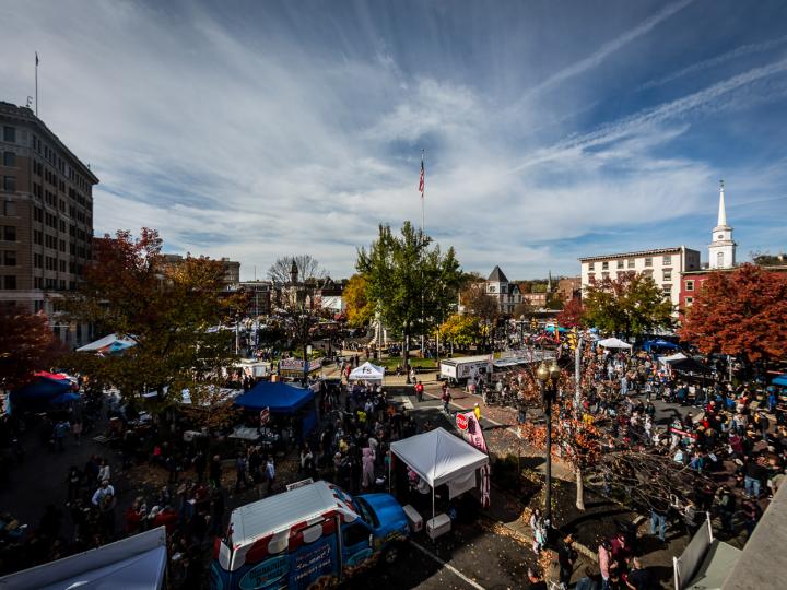 Aerial view of BaconFest in Lehigh Valley, Pennsylvania