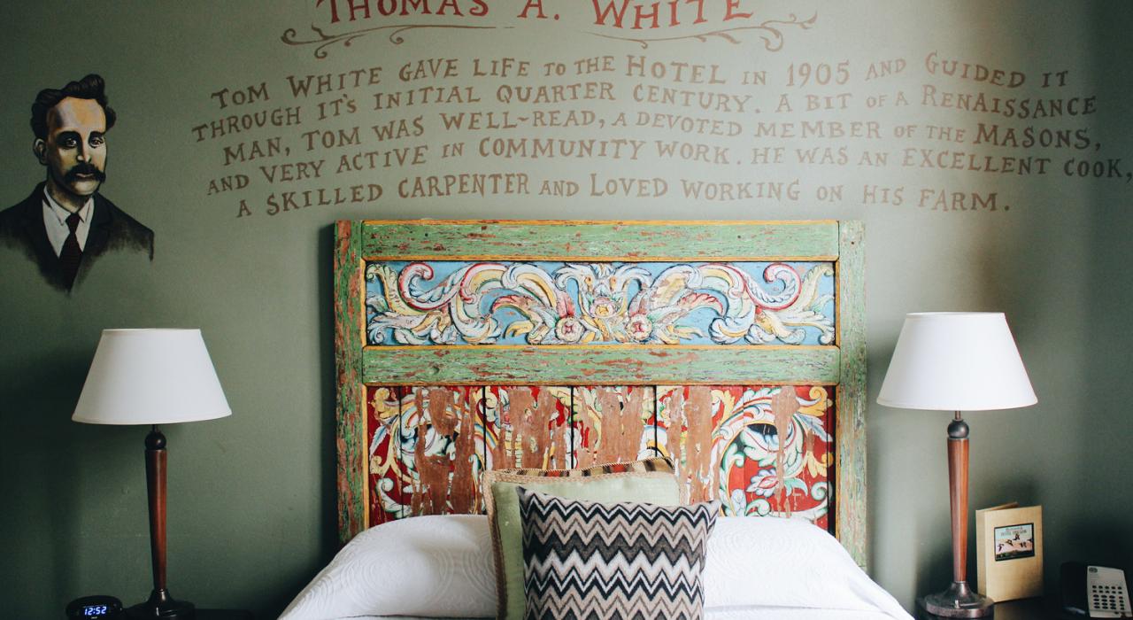 Uniquely appointed rooms at the Hotel Oregon in McMinnville