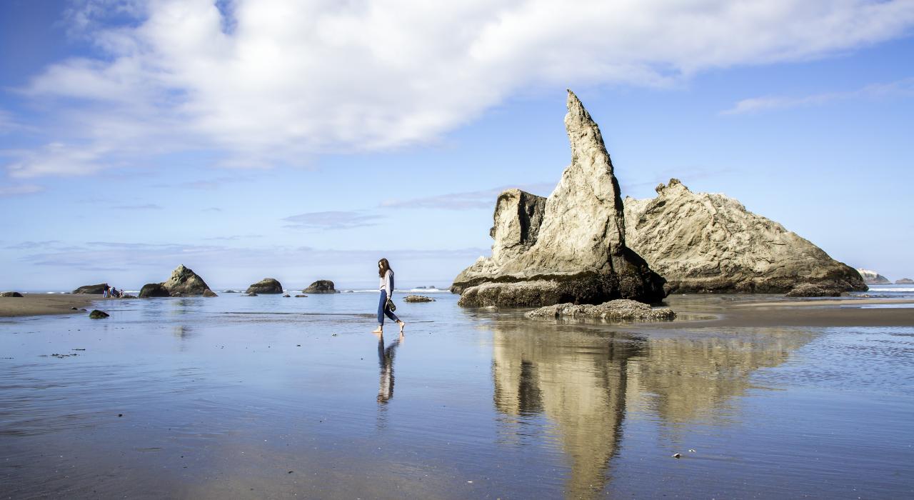 Walking along the Oregon Coast