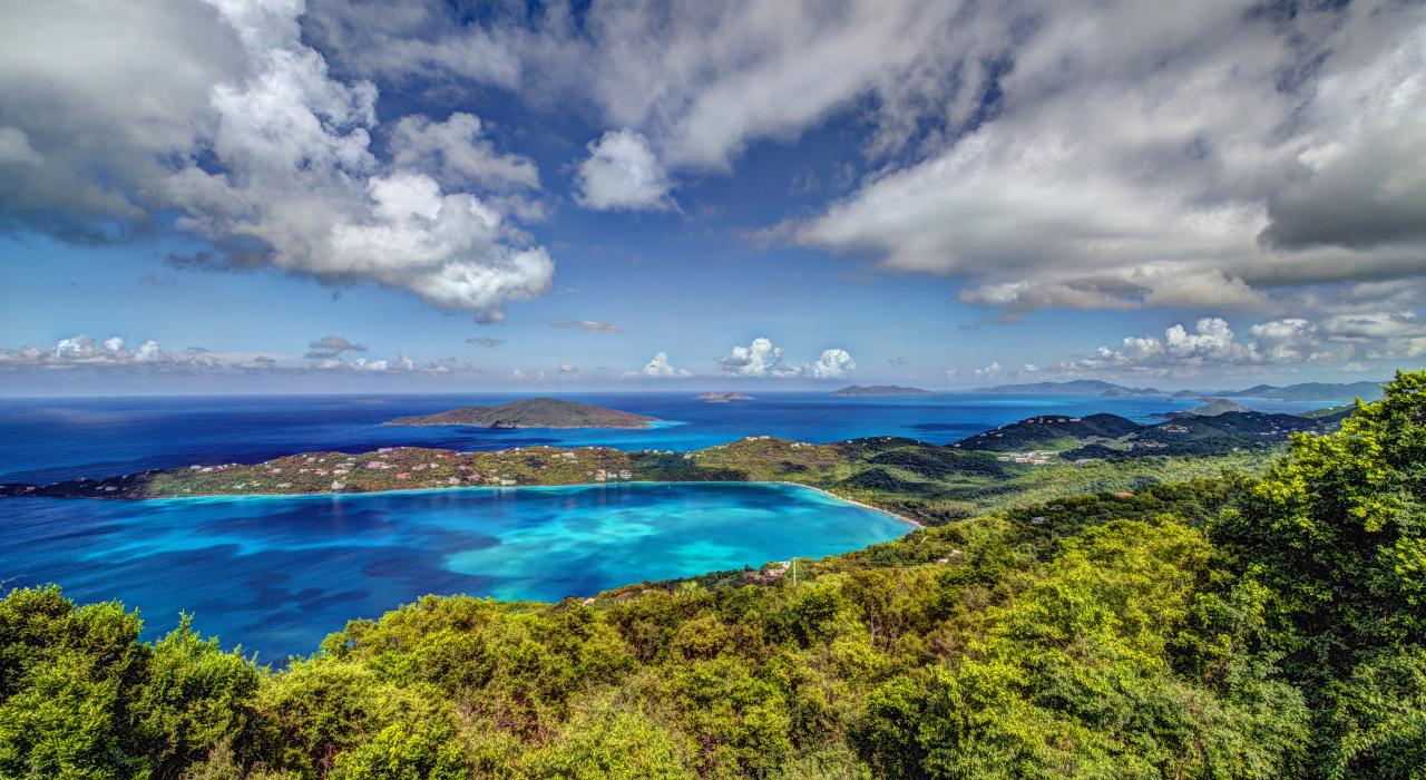 View of Magens Bay and Hans Lollick Island