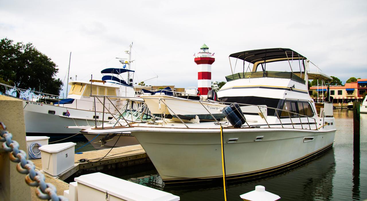 Docking at the Harbour Town Yacht Basin in Hilton Head, South Carolina