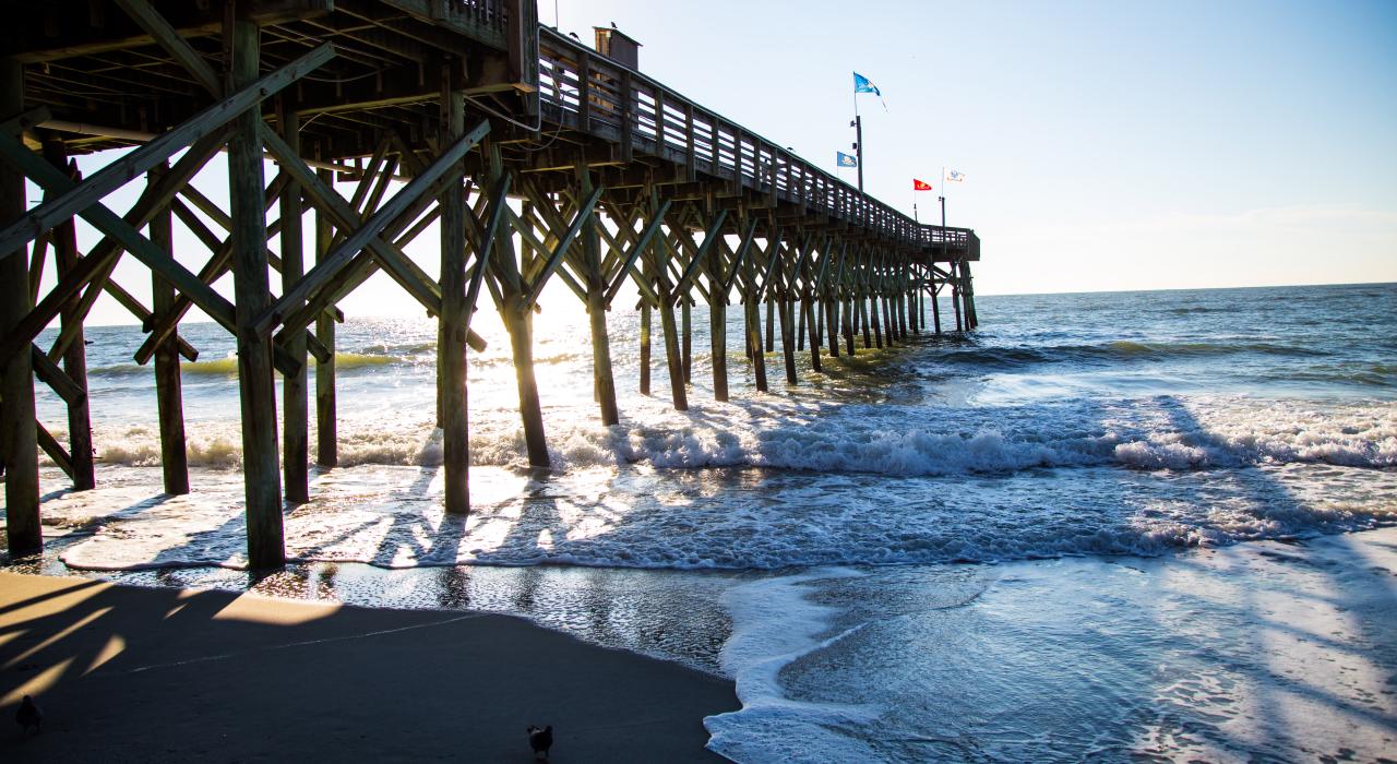 Atlantic Ocean view from the Myrtle Beach Pier in South Carolina