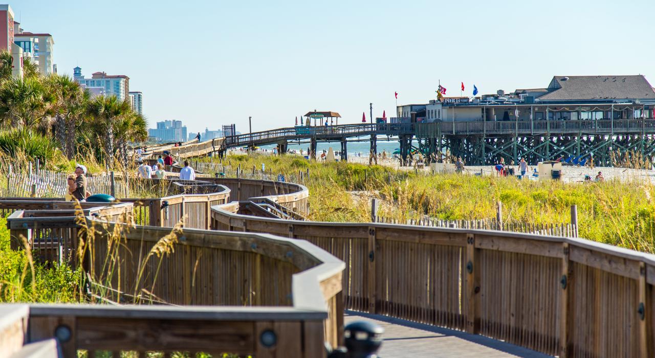 Strolling along the Boardwalk and Promenade in Myrtle Beach, South Carolina