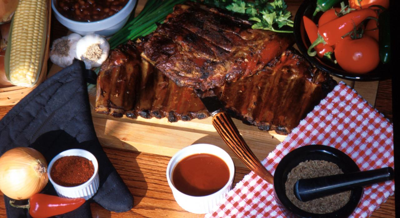 Kansas City, famous for its style of barbecue: slow-smoked meat and tomato-molasses sauce